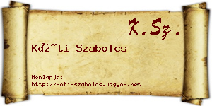 Kóti Szabolcs névjegykártya